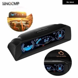 X90 車用 OBD2 多機能ゲージ HUD ヘッドアップデジタルスピード メーター スロープ ディスプレイ 車用スピード メーター OBDゲージ カーアクセサリー