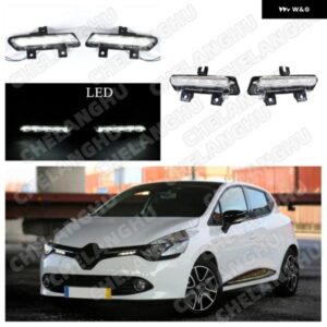 ルノー クリオ 2012 - 15 1ペア デイタイム ランニングライト 超高輝度 防水 DRL ストリップ 車用 汎用