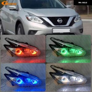 日産 ムラーノ Z52 2015 - 18 RFリモートBLUETOOTHアプリマルチカラー超高輝度RGB LEDエンジェルアイキット ハローリング