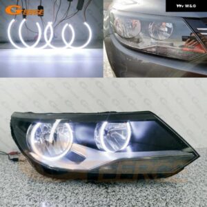 フォルクスワーゲン VW ティグアン I 5N フェイスリフト ハロゲン ヘッドライト 超高輝度 COB LED エンジェルアイ ハローリング デイライト