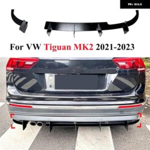 光沢 車 スタイリング リア バンパー アンダーリップ ディフューザー スポイラー スプリッター プロテクター ガード 2021 - 23 VW フォルクスワーゲン ティ