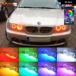 BMW 3シリーズ E46 クーペ カブリオ コンバーチブル 2004 2005 2006 LCI BTアプリ RFリモート マルチカラー RGB LED エンジェルアイキット ハローリング