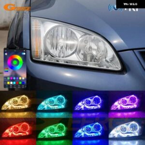 フォード フォーカス II MK2 2004 - 08 ヨーロッパ BT アプリ RF リモート コントロール マルチカラー RGB LED エンジェルアイキット ライト