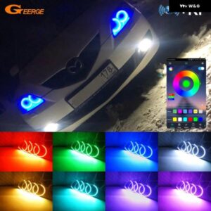マツダ 3スピード マツダ スピード BK 2007 2008 2009 BT アプリ RF リモート コントロール マルチカラー 超高輝度 RGB LED エンジェルアイ ハローリング