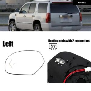 キャデラック エスカレード 2009 - 14 左側 ブラインド スポットヒーター付きバックミラー ガラス 矢印ウィンカー付き