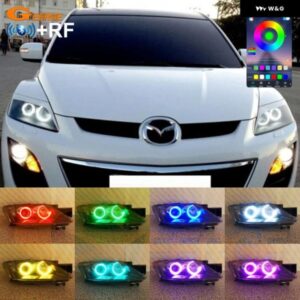 マツダ CX7 CX 7 CX-7 2007 - 12 RFリモートBTアプリ超高輝度マルチカラーRGBエンジェルアイキット ハローリング