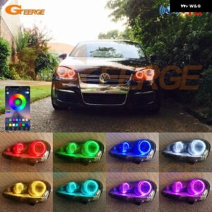 フォルクスワーゲン VW ゴルフ V 5 MK5 ラビット ジェッタ GTI R32 BLUETOOTH アプリ マルチカラー 超高輝度 RGB LED エンジェルアイキット ハローリング