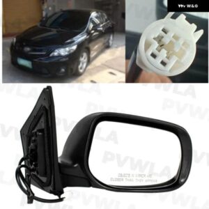 トヨタ カローラ 2009 - 13 右側 ブラック塗装 リア 3ピン ミラー アセンブリ