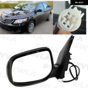 トヨタ カローラ 2009 - 13 左側 ブラック塗装 リア 3ピン ミラー アセンブリ