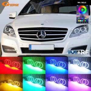 メルセデス ベンツ R クラス W251 フェイスリフト 2010 2011 2012 BLUETOOTHアプリ RFリモート マルチカラー RGB LED エンジェルアイキット ハローリング