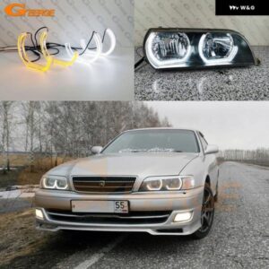 トヨタ チェイサー JZX100 超高輝度 A/W スイッチバック デイライト ウィンカー DTM スタイル LED エンジェルアイ ハローリングキット