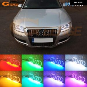 アウディ A8 S8 4E D3 RFリモートBLUETOOTH対応アプリマルチカラー超高輝度RGB LEDエンジェルアイキット ハローリングデイライト