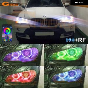 BMW X5 E70 2007 - 13 BTアプリ RFリモート コントロール マルチカラー RGB LED エンジェルアイキット ハローリング