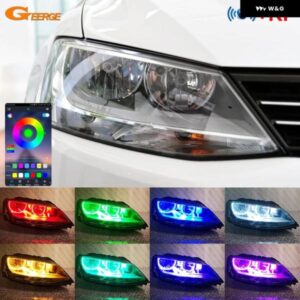 フォルクスワーゲン VW ジェッタ サギター A6 MK6 IV 162 163 RFリモートBTアプリ 超高輝度マルチカラーRGB LEDエンジェルアイキット ハローリング