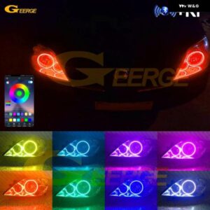 日産 プリメーラ P12 2002 - 2004 - 08 BLUETOOTH APP マルチカラー 超高輝度 RGB LED エンジェルアイキット ハローリング
