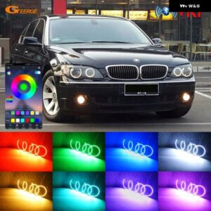 BMW E66 E65 フェイスリフト 2006 2007 2008 BLUETOOTH対応アプリ 超高輝度マルチカラーRGB LEDエンジェルアイキット ハローリング