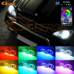メルセデス ベンツ M クラス W163 ML RFリモートBLUETOOTHアプリ超高輝度マルチカラーRGB LEDエンジェルアイキット ハローリング