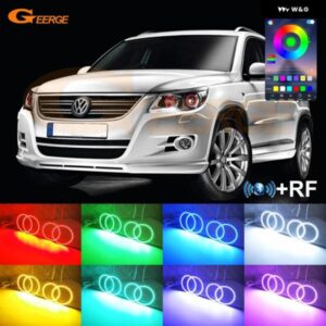 フォルクスワーゲン VW ティグアン 5N 2007 2008 2009 2010 BLUETOOTHアプリ コントロール マルチカラー 超高輝度 RGB LED エンジェルアイキット