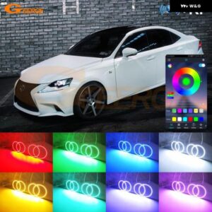 LEXUS IS III 250 350 200T 300H IS350 IS250 2013 2014 2015 RFリモートBTアプリマルチカラー超高輝度RGB LEDエンジェルアイキット