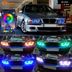 BMW E39 540I 530I 528I 525I 523I M5 BLUETOOTHアプリ 超高輝度マルチカラーRGB LEDエンジェルアイキット ハローリング