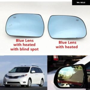 オートワイドアングルLEDヒーター付き ブラインド スポットウィングリアミラー ガラスレンズ トヨタ シエナ2011 - 18-