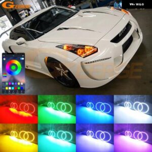 日産 スカイライン R35 GTR GT-R 2007 - 2014 2015 2016 BLUETOOTH APP マルチカラー 超高輝度 RGB LED エンジェルアイキット ハローリング