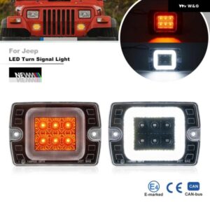 ラングラー YJ ウィンカーアッシー スイッチバック LED バンパー ウィンカー/DRL ランニング パーキング ライト ジープ ラングラー YJ 1987 1988-1995