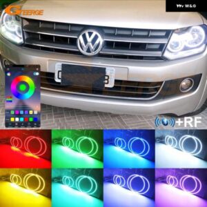 フォルクスワーゲン VW アマロック 2010 - 2013 - 16 BLUETOOTHアプリ マルチカラー 超高輝度 RGB LED エンジェルアイキット ハローリング