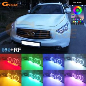インフィニティ FX FX30 FX35 FX37 FX50 QX70 2009 2010 - 2016 2017 BLUETOOTH APP マルチカラー 超高輝度 RGB LED エンジェルアイキット