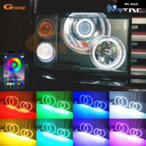 ランドローバー レンジローバー L322 2002 - 05 RFリモートBLUETOOTHアプリマルチカラーRGB LEDエンジェルアイキット ハローリング