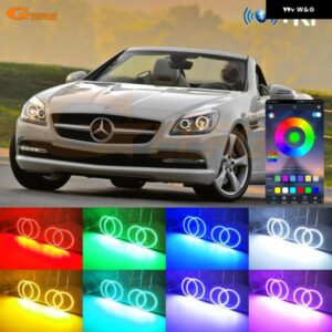 メルセデス ベンツ SLK クラス R172 2011 - 15 BLUETOOTHアプリ マルチカラーRGB LEDエンジェルアイキット ハローリング