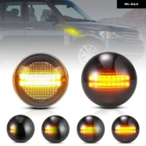 ランドローバー レンジローバー L322 2002-2012 クリアスモークレンズ LED サイドマーカーランプ フェンダー ウィンカー ダイナミック アンバー ライト 2個
