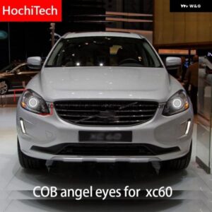 ボルボ XC60 2014 2015 プロジェクター付き COB LED デイライト ホワイト COB LED エンジェルアイズ リング 超高輝度