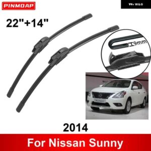 車用 ワイパー 日産 サニー 2014 22インチ + 14インチ フロント リア ワイパー ブレード ブラシ カッター アクセサリー 2014