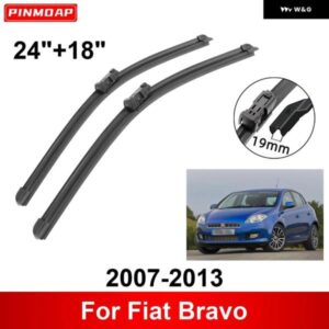 車用 ワイパー フィアット ブラボー 2007-2013 24インチ + 18インチ フロント リア ワイパー ブレード ブラシ カッター アクセサリー 2007 2008 2009 2010