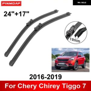 車用 ワイパー CHERY CHIREY TIGGO 7 2016-2019 24インチ + 17インチ フロント リア ワイパー ブレード ブラシ カッター アクセサリー 2016 - 19