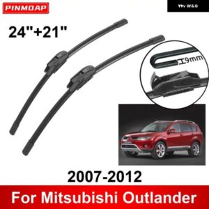 車用 ワイパー 三菱 アウトランダー 2007-2012 24インチ + 21インチ フロント リア ワイパー ブレード ブラシ カッター アクセサリー 2007 2008 2009