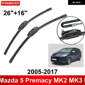 車用 ワイパー マツダ 5 プレマシー MK2 MK3 MPV 2005-2017 26インチ + 16インチ フロント リア ワイパー ブレード ブラシ カッター アクセサリー