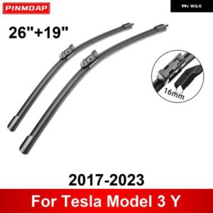 車用 ワイパー テスラ モデル3 Y 2017-2023 26インチ + 19インチ フロント リア ワイパー ブレード ブラシ カッター アクセサリー 2017