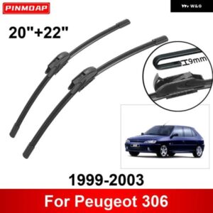 車用 ワイパー プジョー 306 1999-2003 20インチ + 22インチ フロント リア ワイパー ブレード ブラシ カッター アクセサリー 1999 - 03