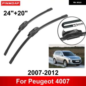車用 ワイパー プジョー 4007 2007-2012 24インチ + 20インチ フロント リア ワイパー ブレード ブラシ カッター アクセサリー 2007 - 12