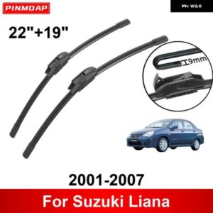 車用 ワイパー スズキ リアナ 2001-2007 22インチ + 19インチ フロント リア ワイパー ブレード ブラシ カッター アクセサリー 2001 - 04