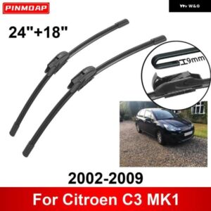 車用 ワイパー シトロエン C3 MK1 2002-2009 24インチ + 18インチ フロント リア ワイパー ブレード ブラシ カッター アクセサリー
