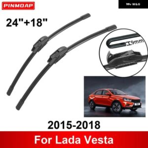 車用 ワイパー LADA VESTA 2015-2018 24インチ + 18インチ フロント リア ワイパー ブレード ブラシ カッター アクセサリー 2015 - 18
