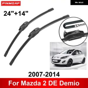 車用 ワイパー マツダ 2 DE デミオ 2007-2014 24インチ + 14インチ フロント リア ワイパー ブレード ブラシ カッター アクセサリー 2007 2008 2009