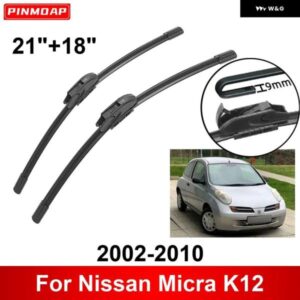 車用 ワイパー 日産 マイクラ K12 2002-2010 21インチ + 18インチ フロント リア ワイパー ブレード ブラシ カッター アクセサリー 2002 2003