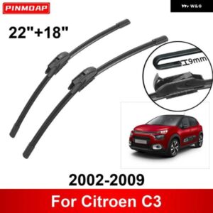 車用 ワイパー シトロエン C3 2002-2009 22インチ + 18インチ フロント リア ワイパー ブレード ブラシ カッター アクセサリー 2002 2003 2004