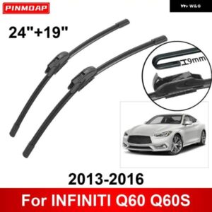車用 ワイパー INFINITI Q60 Q60S 2013-2016 24インチ + 19インチ フロント リア ワイパー ブレード ブラシ カッター アクセサリー 2013 - 16