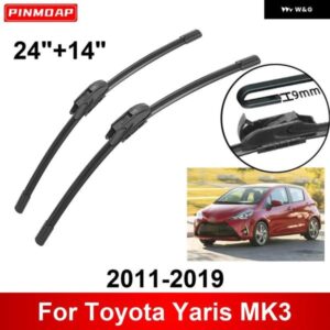 車用 ワイパー トヨタ ヤリス MK3 2011-2019 24インチ + 14インチ フロント リア ワイパー ブレード ブラシ カッター アクセサリー