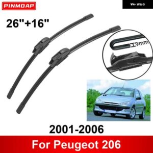 車用 ワイパー プジョー 206 2001-2006 26インチ + 16インチ フロント リア ワイパー ブレード ブラシ カッター アクセサリー 2001 - 06